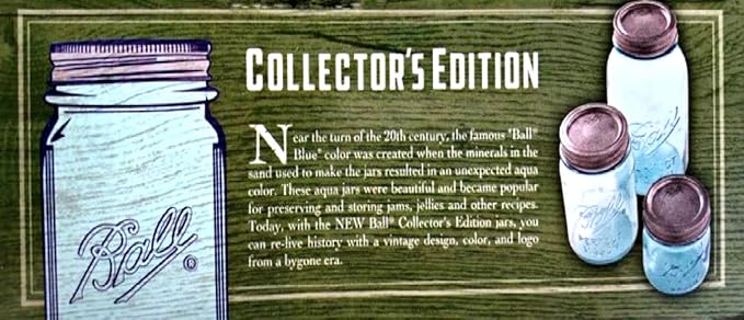 NEW! Limited Collector's Edition - Vintage AquaBlue BALL"PERFECT MASON" 32oz. Quart Jar - Turn-of-the-century Design (1910-1923)