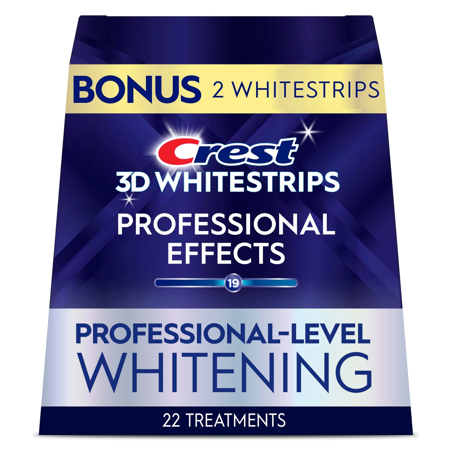 Crest 3D Whitestrips Professional Effects Teeth Whitening Kit, 22 Treatments (20 + 2 Bonus), Each with 1 Upper/1Lower, 44 Strips Crest 3DWhite Teeth Whitening Strips .( Box Damage )