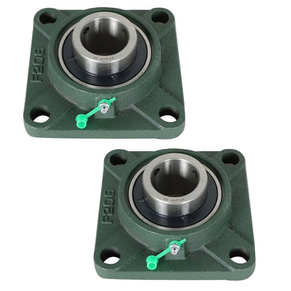 2Pcs UCF208-24 Pillow Block Bearings 1-1/2 Inch Bore Square Flange Mounted Pillow Block Bearing 4 Bolt, Self Alignment