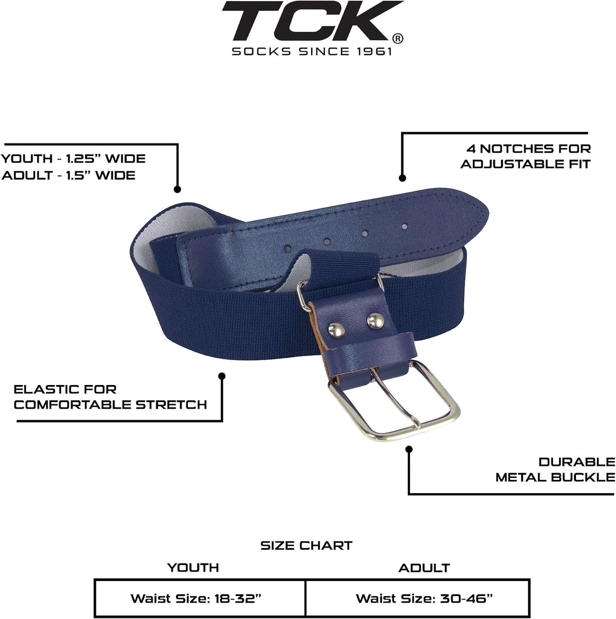 TCK Softball Baseball Belt Youth Sizes