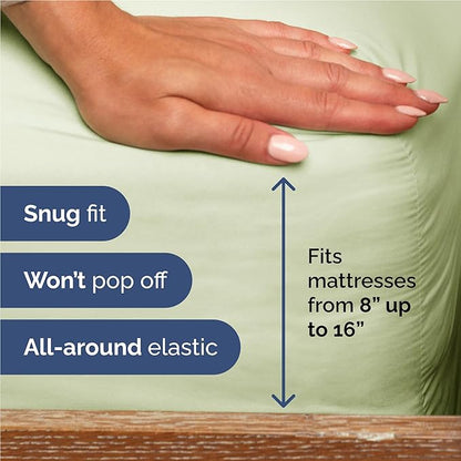 Twin XL Size 3 Piece Sheet Set - Comfy Breathable  Cooling Bed Sheets Set - Hotel Luxury Bedding for Women, Men, Kids  Teens - Deep Pockets, Easy-Fit and Wrinkle Free - Oeko-Tex - Light Sage Green
