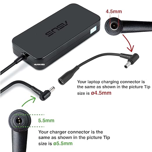 Laptop Adapter Tip Connector Converter 5.5 x 2.5mm Female to 4.5 x 3.0mm Male for MSI Katana ASUS ROG Zephyru Zenbook Vivobook TUF 19V 6,15A 6,32A 9,23A 20V 6A 7,5A 9A