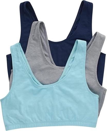 Hanes Women's Cotton Scoopneck Bralette, 3 Pack