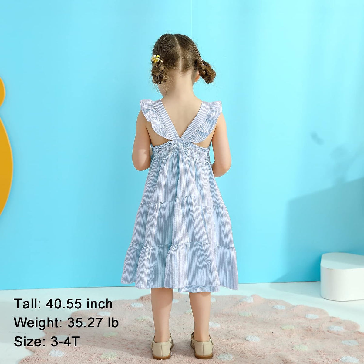 Kids Toddler Baby Girls Rainbow Dress Princess Sleeveless Beach Butterfly Sundress