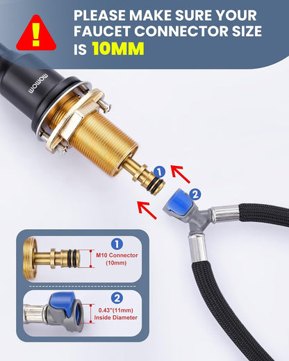 WOWOW Quick Connect Hot and Cold Faucet Supply Hoses