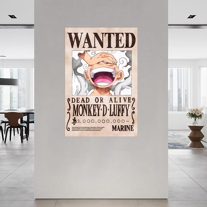 Generic Anime Luffy Wanted Poster Canvas Painting Wall Art Poster 12x18inch(30x45cm) Unframe-style