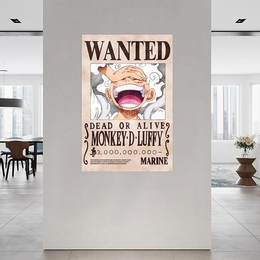 Generic Anime Luffy Wanted Poster Canvas Painting Wall Art Poster 12x18inch(30x45cm) Unframe-style