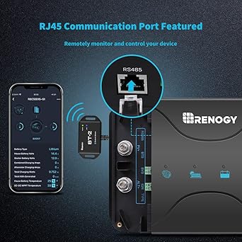 Renogy 50 Amp MPPT Charge Controller 12V MPPT Solar Charge Controller, Capable for Solar Panel and Alternator Power Input, with DC to DC Battery Charger Function, for Gel, AGM, and Lithium Batteries