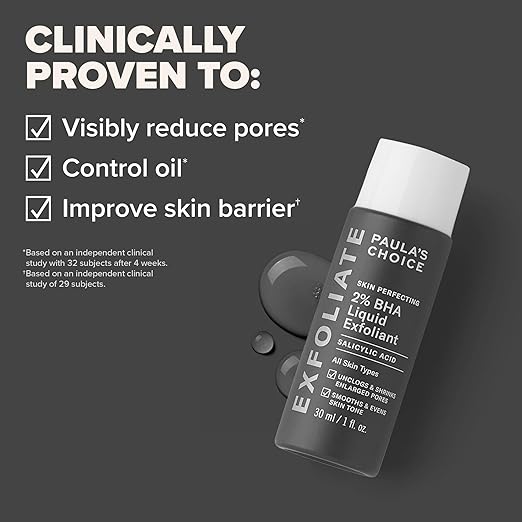 Paula's Choice SKIN PERFECTING 2 BHA Liquid Salicylic Acid Exfoliant-Facial Exfoliant for Blackheads, Enlarged Pores, Wrinkles  Fine Lines