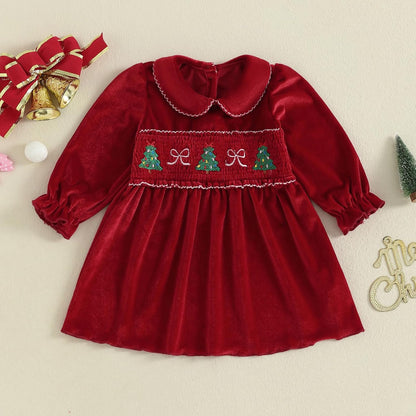 Seyurigaoka Toddler Baby Girl Dress Big Sister Outfits Ruffle Long Sleeve A-line Dresses Cute Fall Winter Clothes
