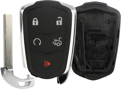 Key Fob Shell for Cadillac ATS CTS XTS 2014-2020, Alliskeys 5-Button Smart Key Case Cover Replacement for Cadillac HYQ2ABHYQ2EB