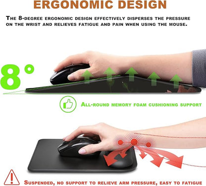 Ergonomic Mouse Pad with Wrist Rest Support, Thick Mousepad Relief Carpal Tunnel Pain, Entire Memory Foam Mouse Pad with Non-Slip PU Base, Computer Mouse Pads,Red Flower