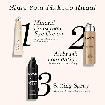 KYDA Mineral Sunscreen Eye Cream, 3-in-1 Anti-Aging Eye Cream, SPF 35, for Dark Circle and Fine Lines, Medium