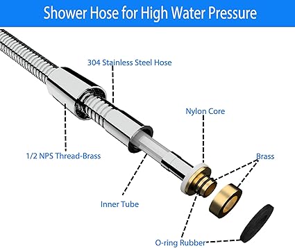 69 Inches 304 Stainless Steel Metal Shower Hose Attachment for Hand Held Shower Head,Shower Hose Extra Long,Chrome
