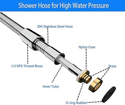 69 Inches 304 Stainless Steel Metal Shower Hose Attachment for Hand Held Shower Head,Shower Hose Extra Long,Chrome