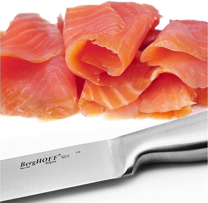 Berghoff Geminis Hand-sharpened Carving Knife 8" Silver Hollow Handle Seamless Construction Lightweight Sharp & Well Balanced Satin finish