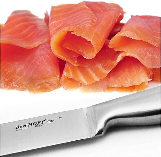 Berghoff Geminis Hand-sharpened Carving Knife 8" Silver Hollow Handle Seamless Construction Lightweight Sharp & Well Balanced Satin finish