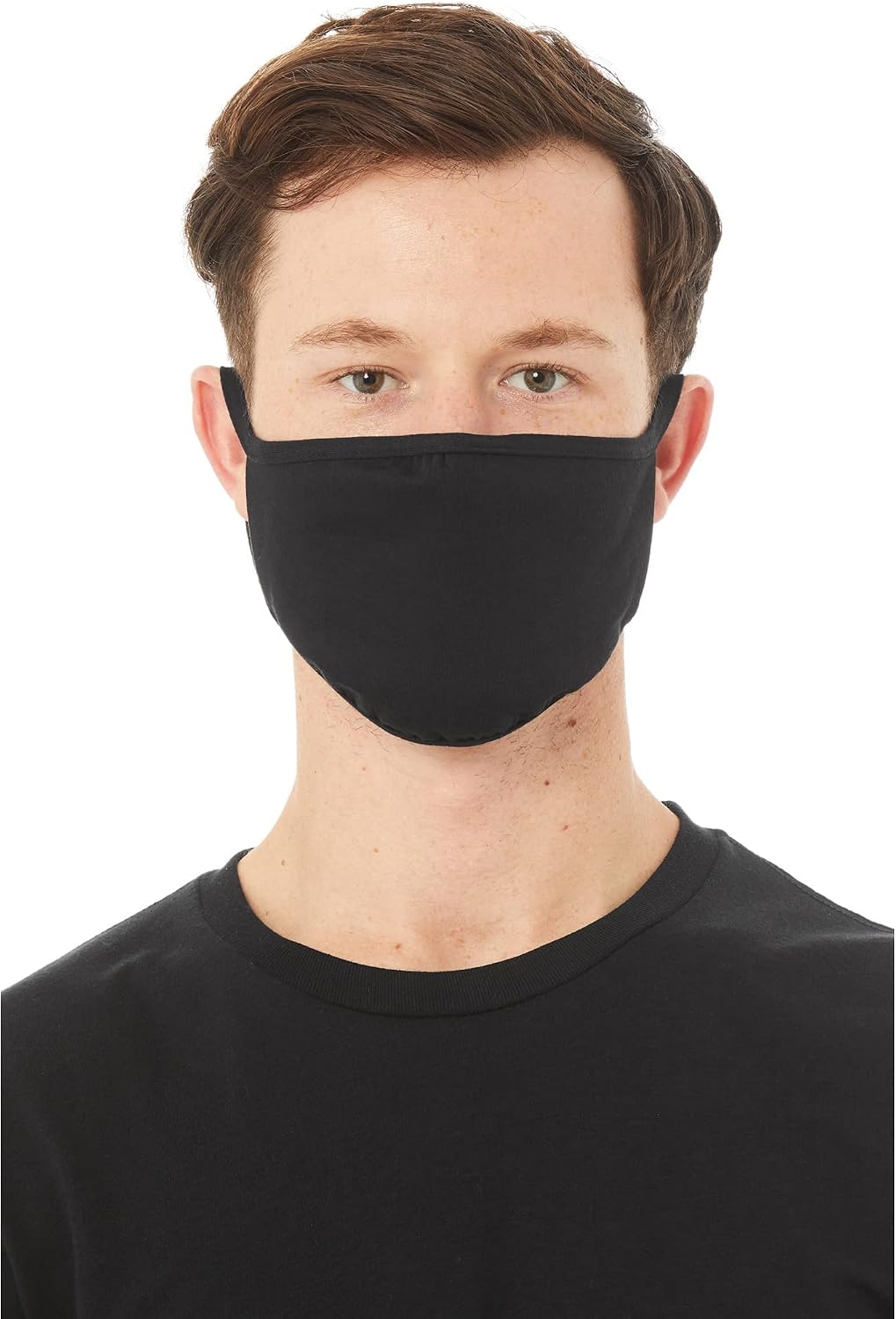 Bella + Canvas Reusable 2-Ply Cloth Face Masks, Black, M/L, Pack Of 11