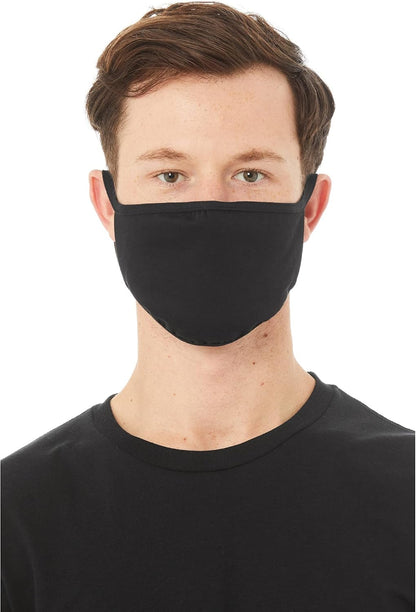 Bella + Canvas Reusable 2-Ply Cloth Face Masks, Black, M/L, Pack Of 11