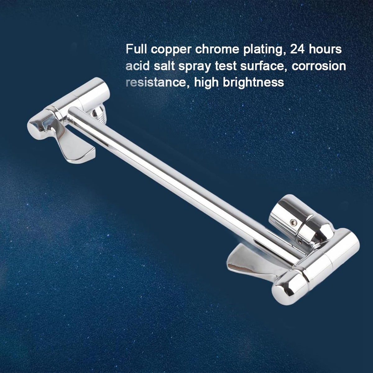 Garosa 10 in Adjustable Brass Shower Arm Extension, Brushed Nickel