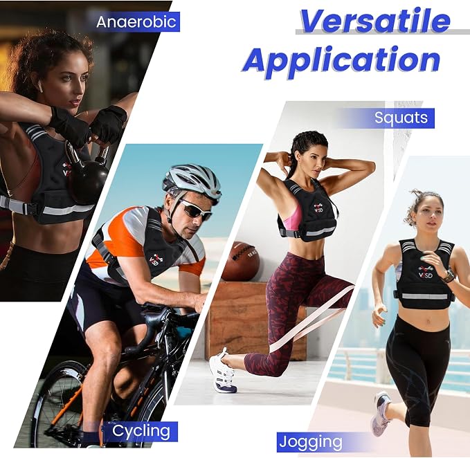 Adjustable Weighted Vest for Women Men 11-20lb Vest with 6 Ironsand Weights Body Weight Vest with Reflective Strip for Running Walking Strength Training Workouts