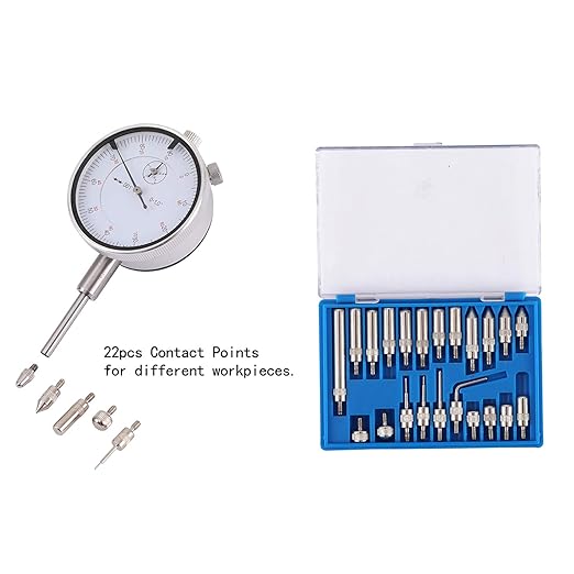 Dial Indicator with Magnetic Base Holder Fine Adjustable Long Arm 0-1" Magnetic Dial Indicator Professional Dial Gauge 0.001"