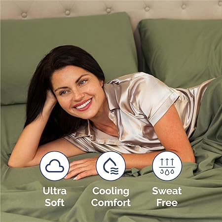 King Size 4 Piece Sheet Set - Comfy Breathable  Cooling Bed Sheets Set - Hotel Luxury Bedding for Women, Men, Kids  Teens - Deep Pockets, Easy-Fit, Super Soft  Wrinkle Free - Oeko-Tex - Sage Green