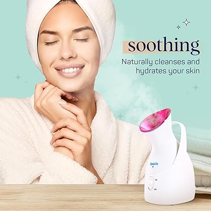 SpaLife Nano Ionic Facial Steamer - Face Steamer for Deep Facial Cleaning, Skin Hydration, and Pore Unclogging - Facial Humidifier for Skin Care - Portable and Professional Spa Facial Steamer