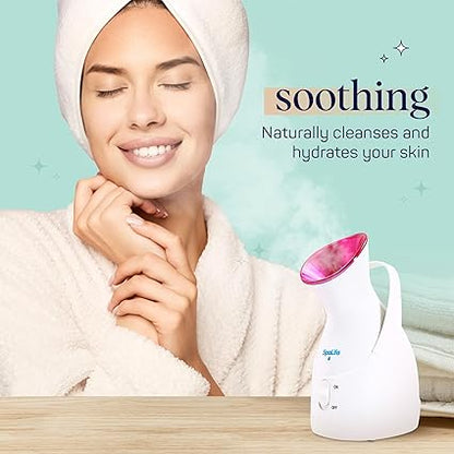 SpaLife Nano Ionic Facial Steamer - Face Steamer for Deep Facial Cleaning, Skin Hydration, and Pore Unclogging - Facial Humidifier for Skin Care - Portable and Professional Spa Facial Steamer