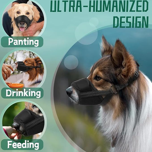 [New] Dog Muzzle for Small Dogs, Muzzl to Prevent Biting, Soft Muzzle with Reflective & Adjustable Strap,Breathable Dog Mouth Guard for Biting Chewing, Allow Panting Drinking (Black,S)