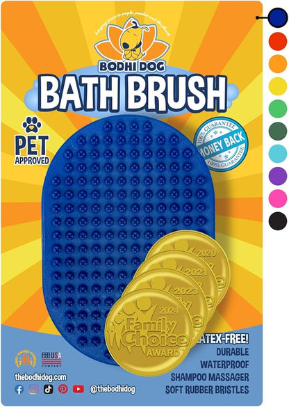 Bodhi Dog Shampoo Brush - Pet Grooming  Bath Supplies for Cats and Dog - Bath Brush for Long  Short Hair - Premium Scrubber for Shower, Bathing  Massage (One Pack, Blue)