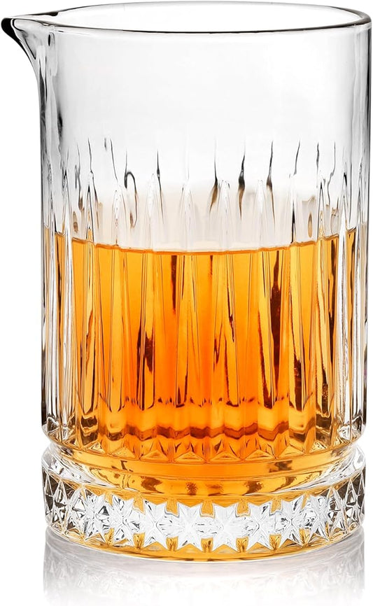 Cocktail Mixing Glass - Premium 21oz - Solid, Stable, Sturdy Hand Blown Crystal - Professional Quality Barware - Gift for Wedding, Anniversary, Birthday, Father's Day