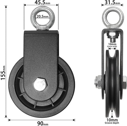 90mm Pulley Wheel for Cable Machines Silent Bearing Home Gym Equipment Pull Down Attachment Weight Lifting Pulley Traction