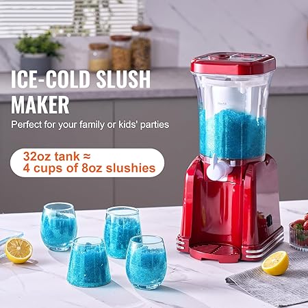Happybuy Slushy Machine for Home, 32oz Tank Home Margarita Maker, Smoothie Frozen Drink Creator with Food-grade, for Home DIY  Kids' Parties, Red