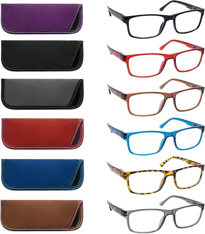 Reading Glasses for WomenMen Blue Light Blocking, Computer Readers Anti Eye Strain Blocker Eyeglasses 6 Packs