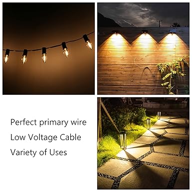 Low Voltage Landscape Wire,UL List 18/2 SPT-2 Electrical Wire,for Light and Lamp Extension Cable(250FT, Black)