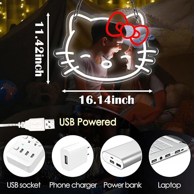 Pugna Cat Neon Signs for Wall Decor Cute Neon Lights for Bedroom Led Business Signs Suitable for Bedroom Man Cave Christmas Best Gift