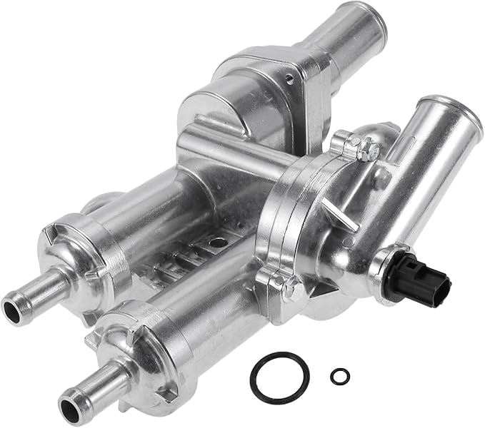 Upgraded Aluminum Thermostat Housing Assembly for Dodge Journey 2009-2020 L4 2.4L for Jeep Compass 2009-2017 Coolant Thermostat for Chrysler 200 2011-2014 Replace No.68003582AB