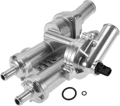 Upgraded Aluminum Thermostat Housing Assembly for Dodge Journey 2009-2020 L4 2.4L for Jeep Compass 2009-2017 Coolant Thermostat for Chrysler 200 2011-2014 Replace No.68003582AB