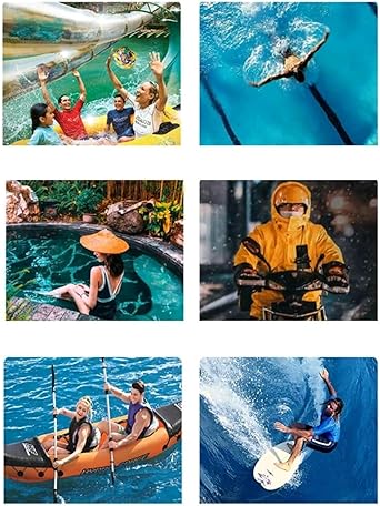 Sea,SandSun Floating Waterproof Phone Case, Waterproof Cellphone Bag, Floatable, Waterproof Phone Pouch, Clear Design, Touch Screen, Beach Swim Tubing Theme Park, iPX8 (Black), 8.6inx4.1in