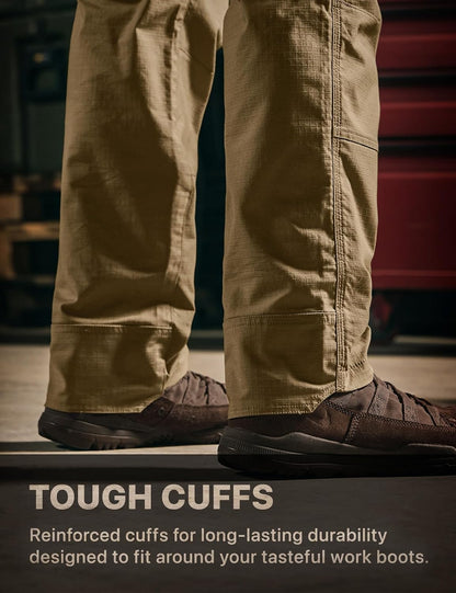 CQR Men's Flex Ripstop Tactical Cargo Work Pants
