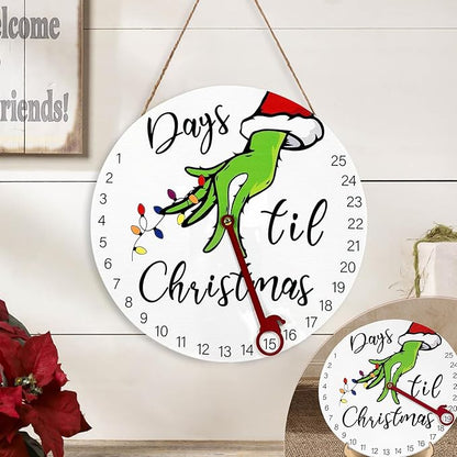 DAZONGE Christmas Decorations Welcome Sign  2024 Christmas Countdown Advent Calendar for All Ages  12'' Wooden Christmas Wreath with Easel for Door Wall Mantel Decor  Christmas Decor