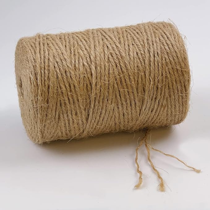 PerkHomy Natural Jute Twine 600 Feet Long Twine String for Crafts Gift Wrapping Packing Gardening Crochet Knitting Macrame Decor (Brown 2mm  600feet)