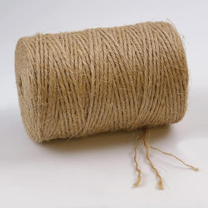 PerkHomy Natural Jute Twine 600 Feet Long Twine String for Crafts Gift Wrapping Packing Gardening Crochet Knitting Macrame Decor (Brown 2mm  600feet)