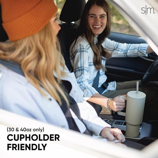 Simple Modern 40 oz Tumbler with Handle and Straw Lid  Insulated Cup Reusable Stainless Steel Water Bottle Travel Mug Cupholder Friendly  Gifts for Women Men Him Her  Trek Collection  Ember Red