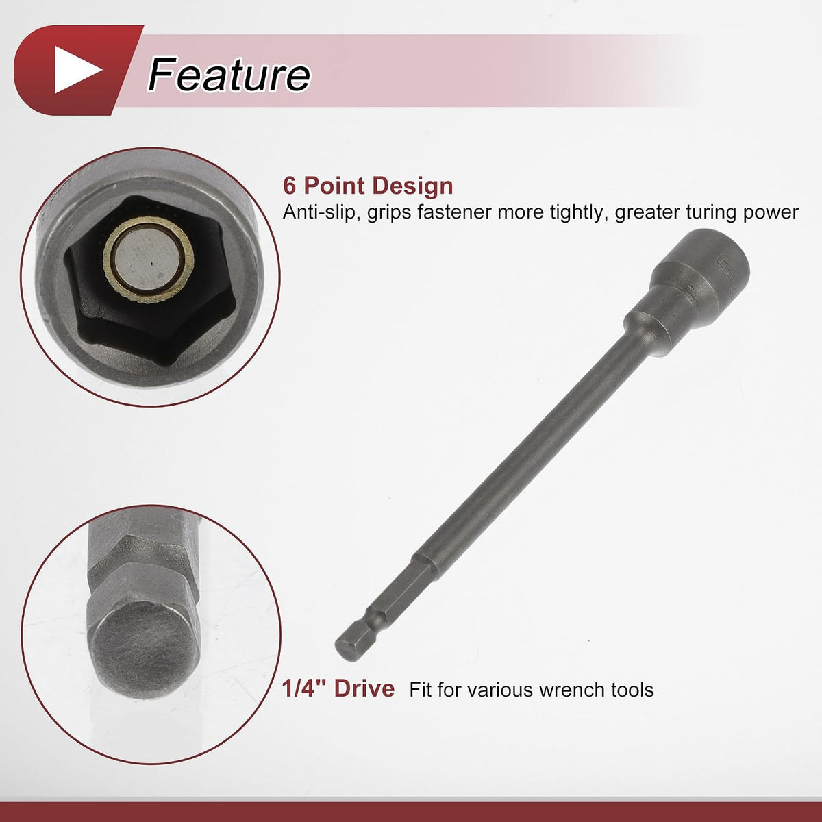 1 Pc Impact Socket Durable Hardware Tool 150mm Silver Tone CR-MO 6 Point 13mm for Car Motorcycle Dirtbike Repair