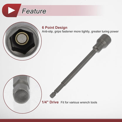 1 Pc Impact Socket Durable Hardware Tool 150mm Silver Tone CR-MO 6 Point 13mm for Car Motorcycle Dirtbike Repair