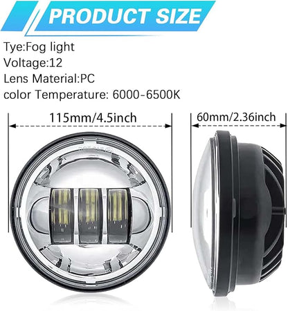 SKTYANTS 4.5 Inch LED Motorcycle fog Lights 30W Fog Lamp LED Motorcycles Passing Auxiliary Lamp Driving Light Compatible with Softail Electra Glide(Chrome)