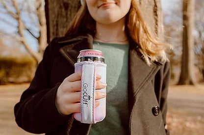 GoCuff Slim Can Cuff Covers For Beer Reusable Insulator With Easy Grip Handle Neoprene Can Coozie With Insulated Sleeves For Skinny Cans Soda, and Other 12 oz Slim Can Beverages (Sunflower Tie Dye)
