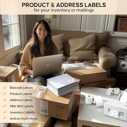 2 Rolls of 3 x 1 Direct Thermal Label, 1400 Labels per Roll - for Zebra  Arkscan Printers